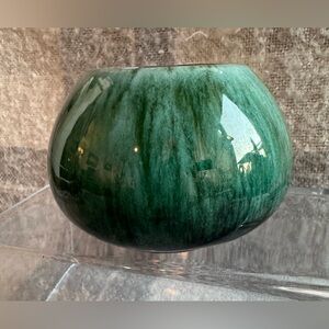 Blue Mountain Pottery Open Sugar Bowl BMP Blue Green Drip Glaze